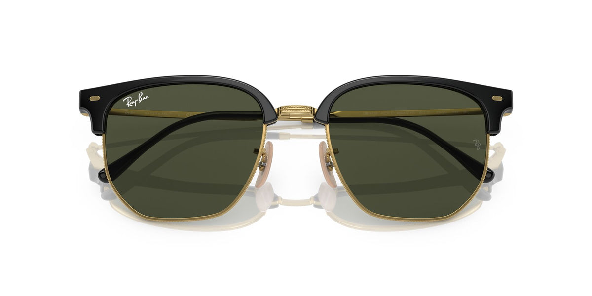 Ray-Ban New Clubmaster RB4416 601/31 black on gold sunglasses 53mm folded view