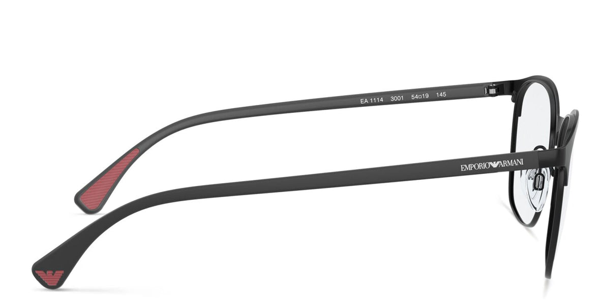 Emporio Armani EA1114 3001 matte black eyeglasses 54mm side view