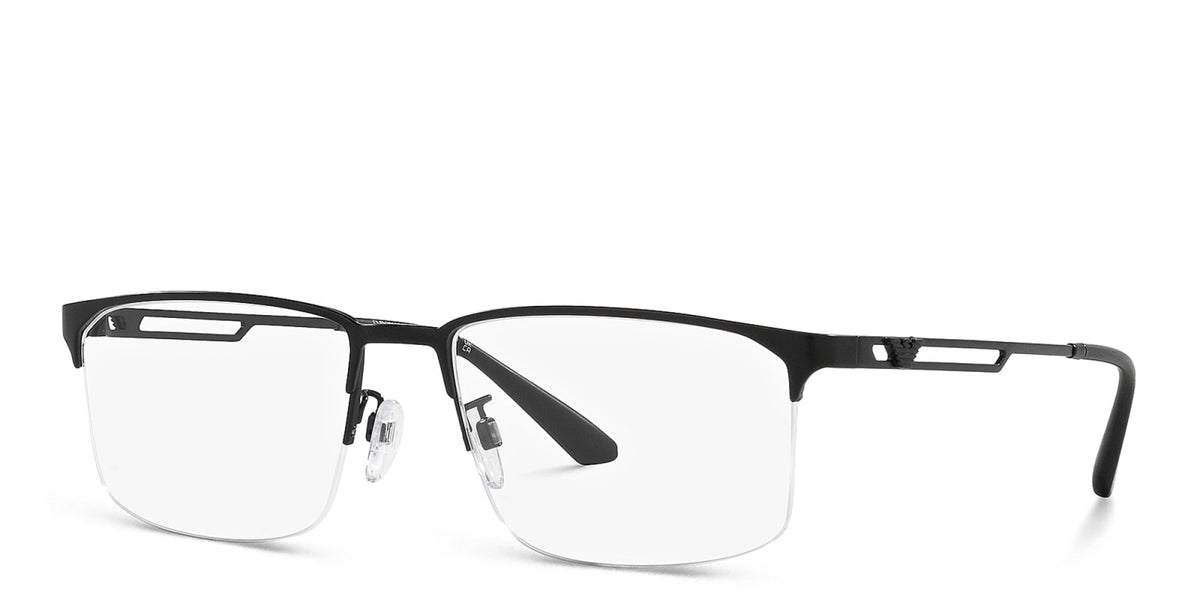 Emporio Armani EA1143 3001 matte black eyeglasses 55mm angled view