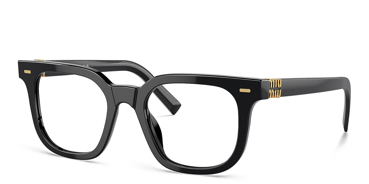 Miu Miu MU06XV 16K1O1 black eyeglasses 49mm angled view