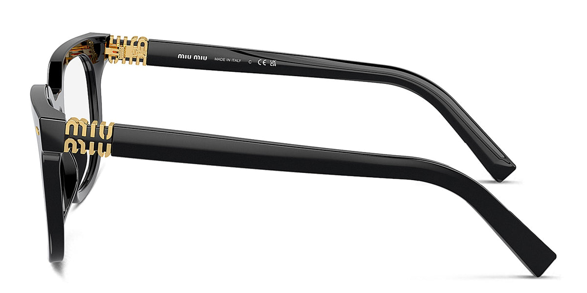 Miu Miu MU06XV 16K1O1 black eyeglasses 49mm side view