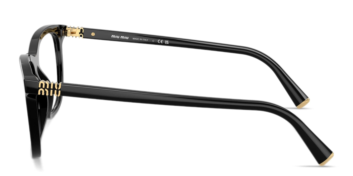 Miu Miu MU01WV 16K1O1 black eyeglasses 52mm side view
