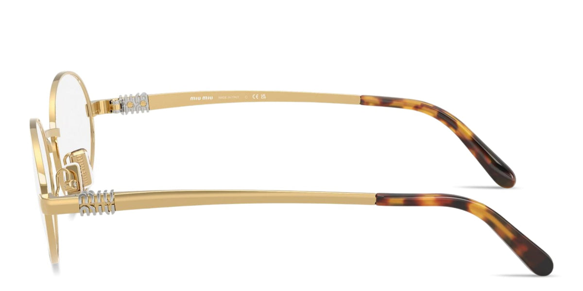 Miu Miu MU50ZV 5AK1O1 gold eyeglasses 52mm side view