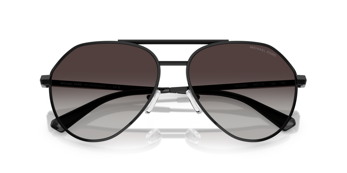 Michael Kors MK1168 10058G black shiny sunglasses 60mm folded view