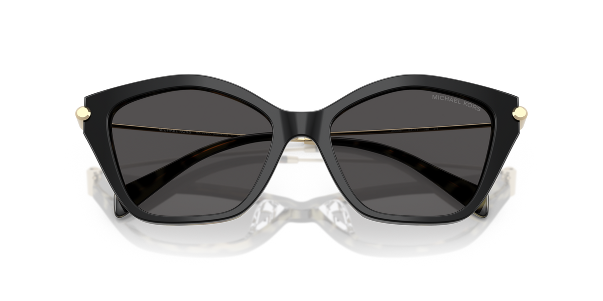 Michael Kors MK2246U 395087 black/amber tortoise sunglasses 54mm folded view