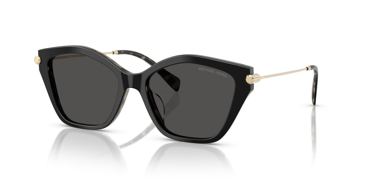 Michael Kors MK2246U 395087 black/amber tortoise sunglasses 54mm angled view