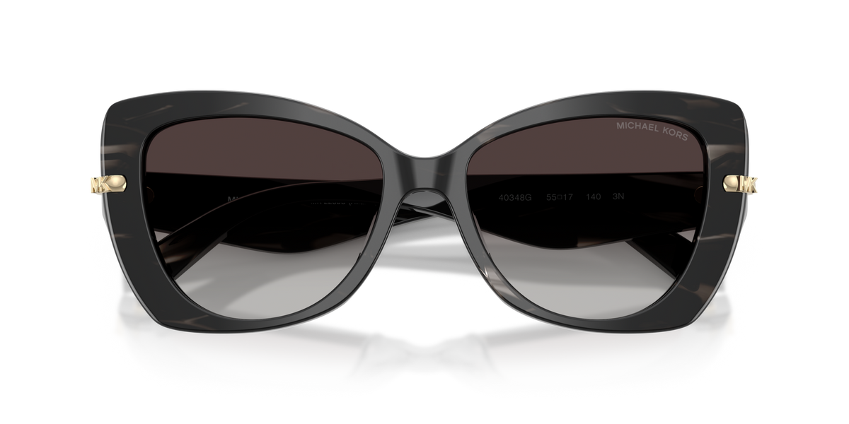 Michael Kors MK2258U 40348G black horn sunglasses 55mm folded view