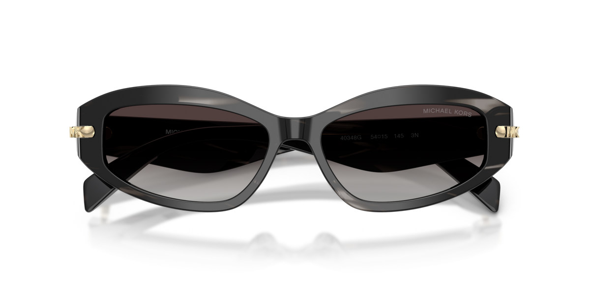 Michael Kors MK2260D 40348G black horn sunglasses 54mm folded view