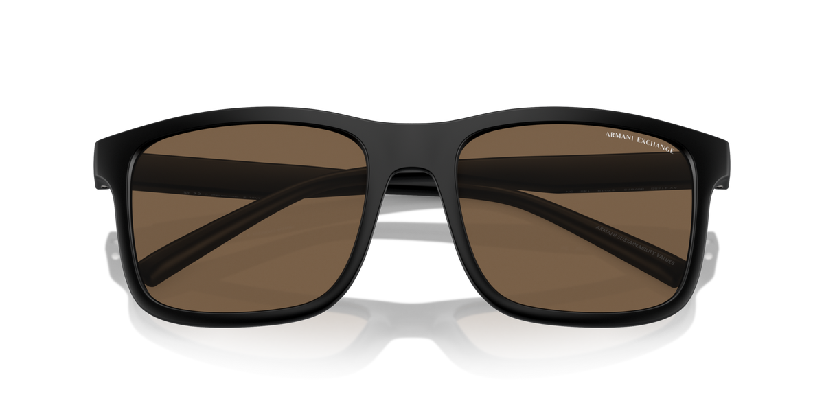 Armani Exchange AX4145S 807873 matte black sunglasses 57mm folded view