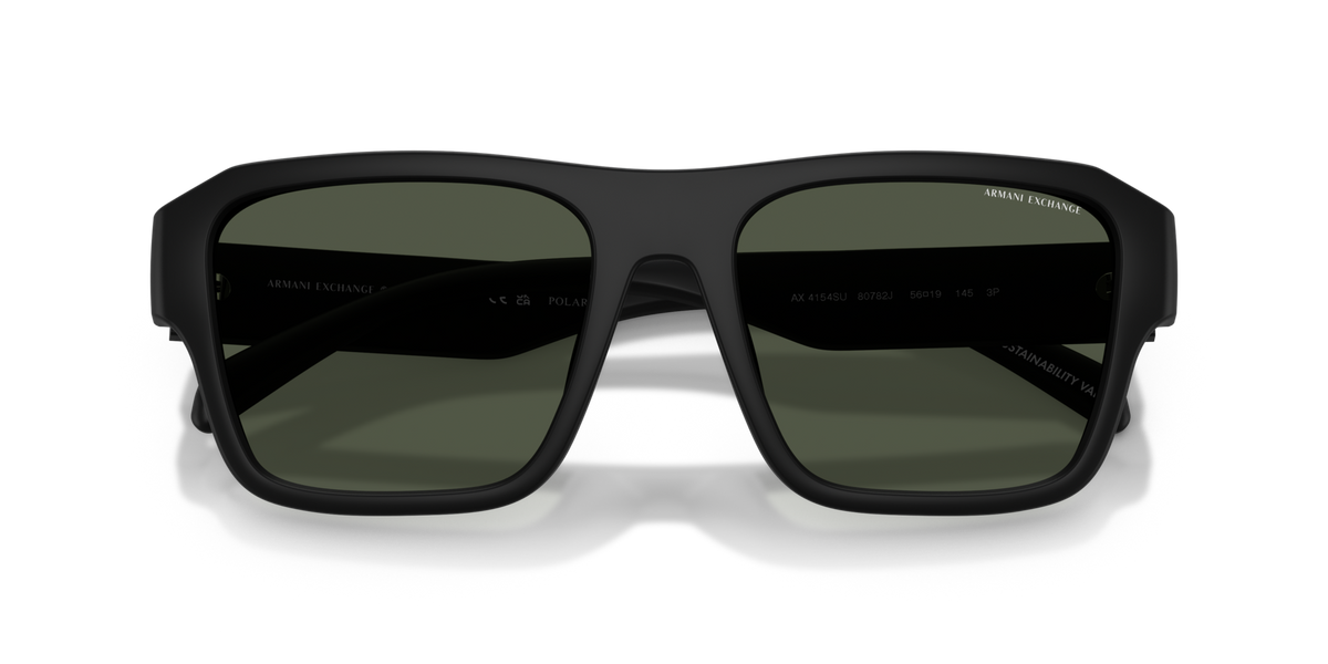 Armani Exchange AX4154SU 80782J matte black sunglasses 56mm folded view