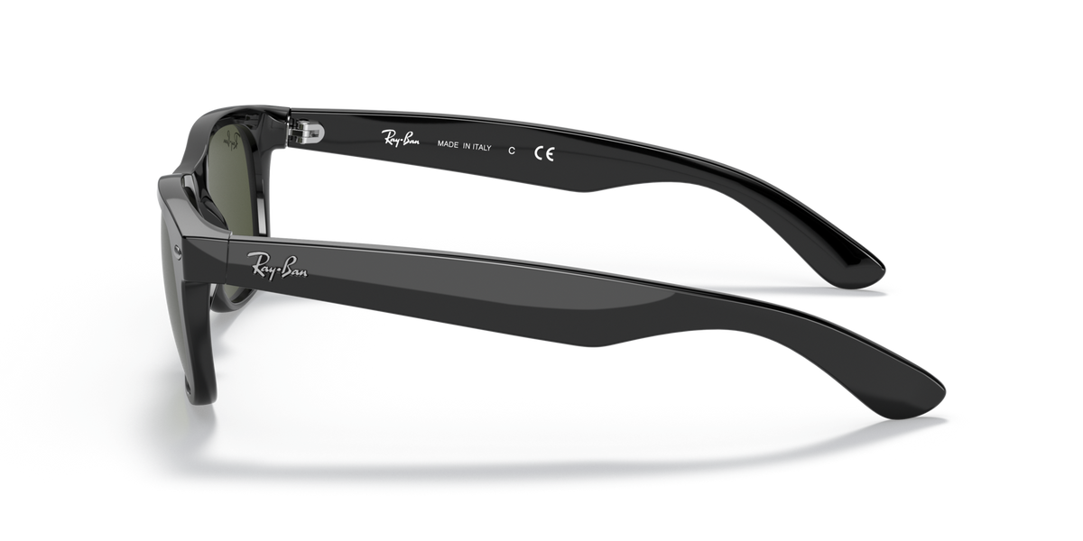 Ray-Ban New Wayfarer RB2132 901L black sunglasses 55mm side view