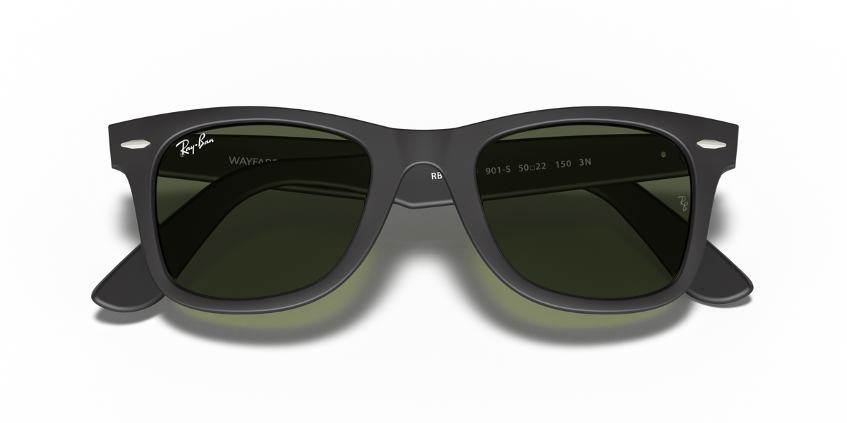 Ray-Ban RB2140F 901S black sunglasses 52mm folded view