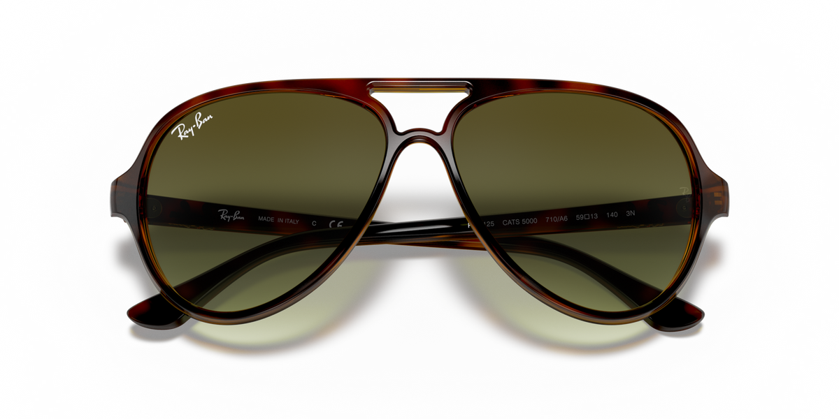 Ray-Ban RB4125 710/A6 light havana sunglasses 59mm folded view