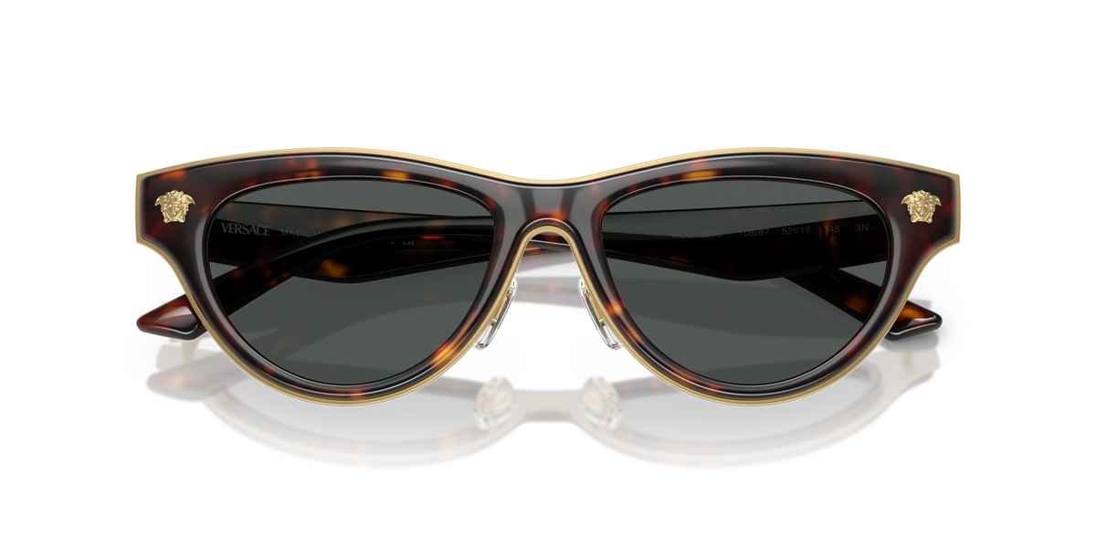 Versace VE2273 108/87 havana sunglasses 52mm folded view