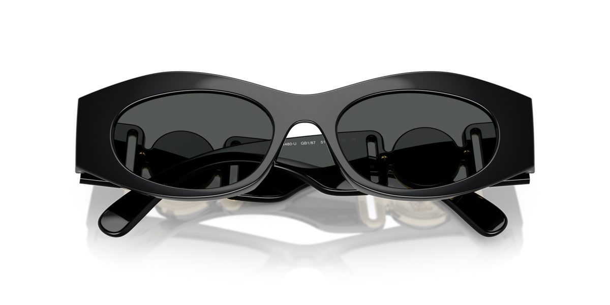 Versace VE4480U GB1/87 black sunglasses 51mm folded view