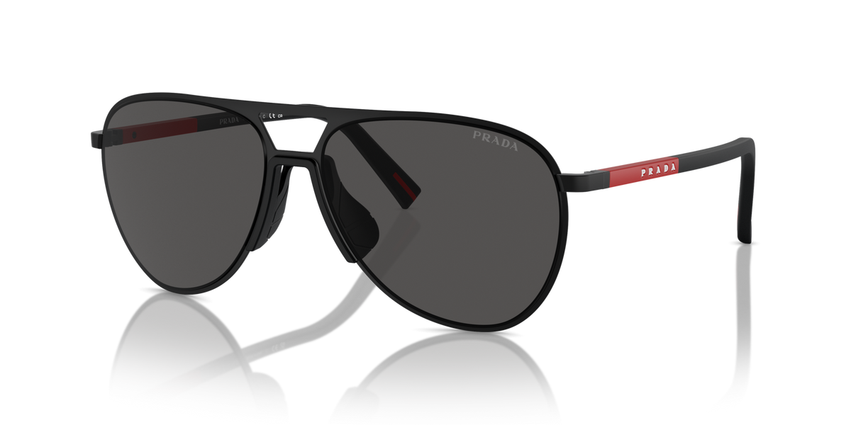Prada Linea Rossa PS53ZS 1BO06F matte black sunglasses 59mm angled view