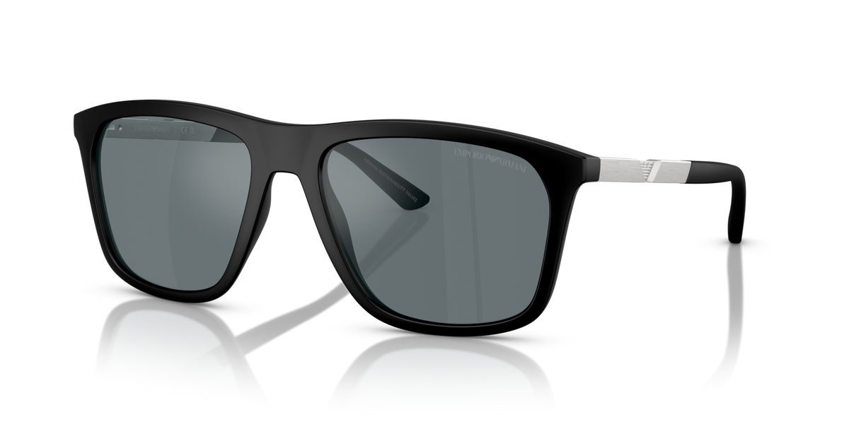 Emporio Armani EA4237 50016G matte black sunglasses 57mm angled view
