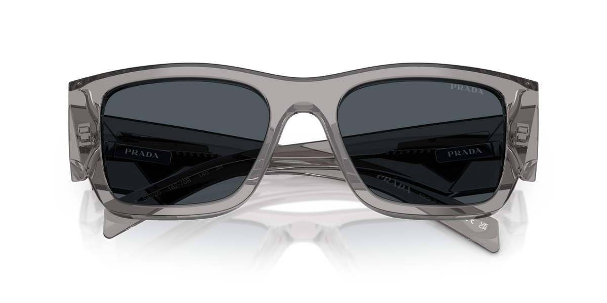 Prada PR10ZS 16Z70B transparent asphalt sunglasses 54mm folded view