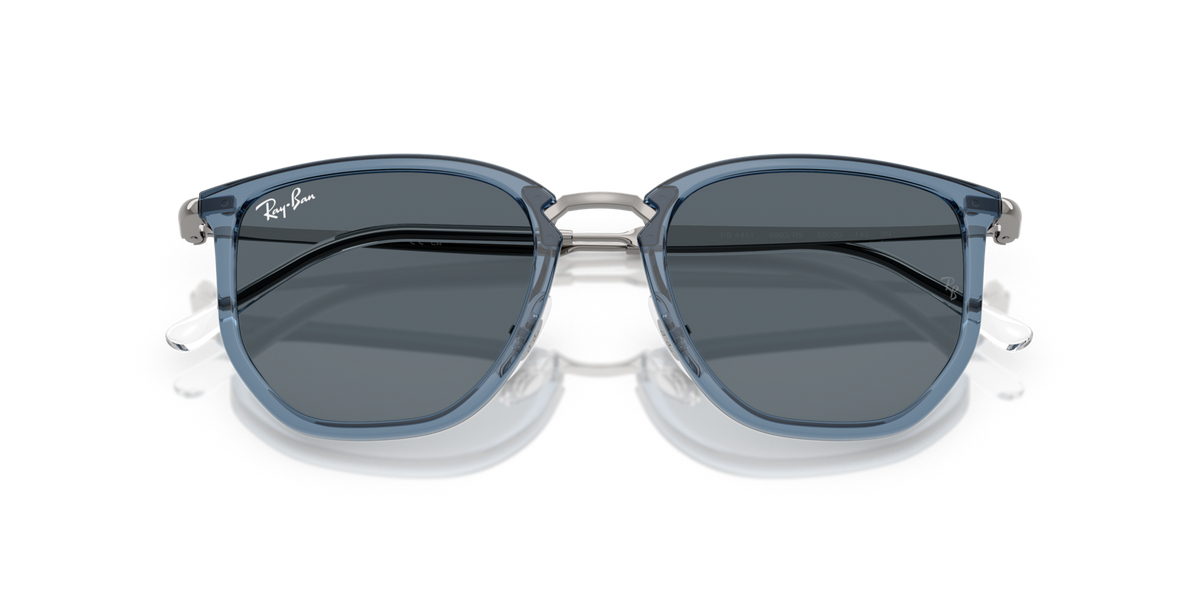 Ray-Ban RB4451 6803R5 transparent blue sunglasses 50mm folded view