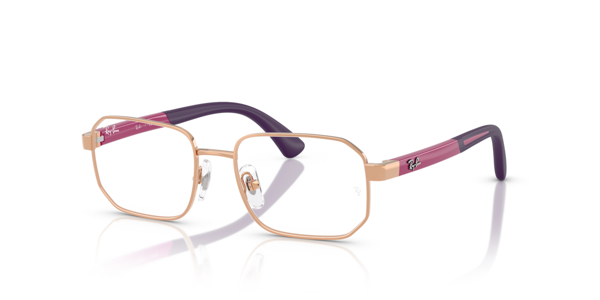 Ray-Ban Kids RY1060 4089 rosegold eyeglasses 46mm angled view