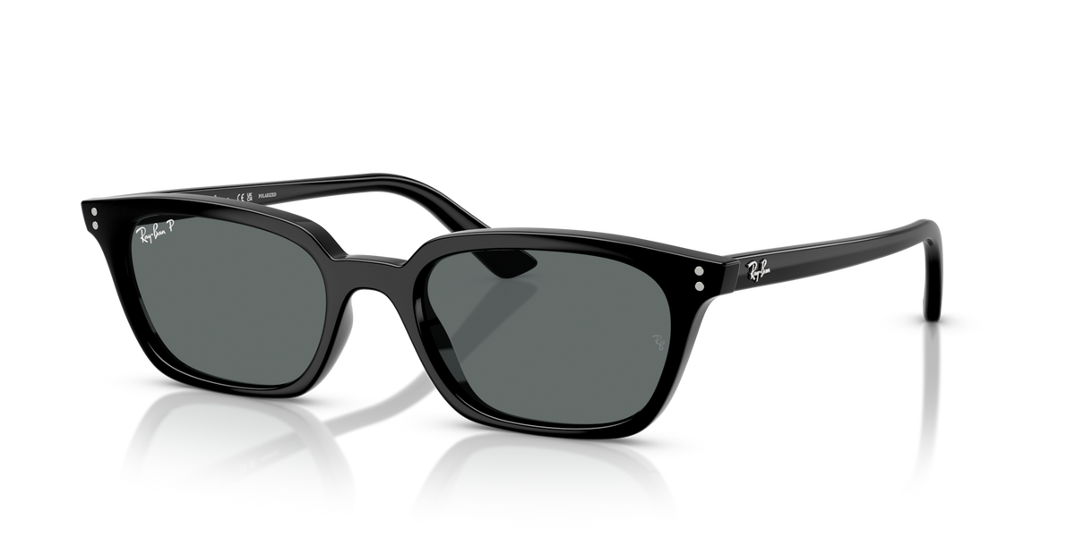 Ray-Ban RB4456 667781 black sunglasses 53mm angled view