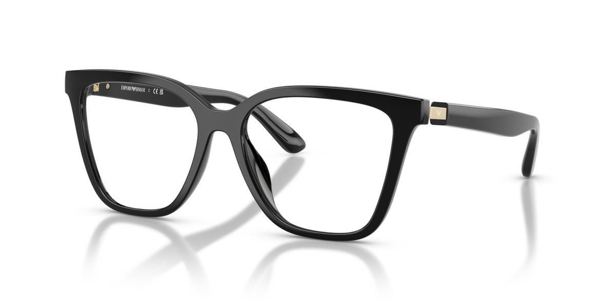 Emporio Armani EA4254U 50171W shiny black sunglasses 52mm angled view