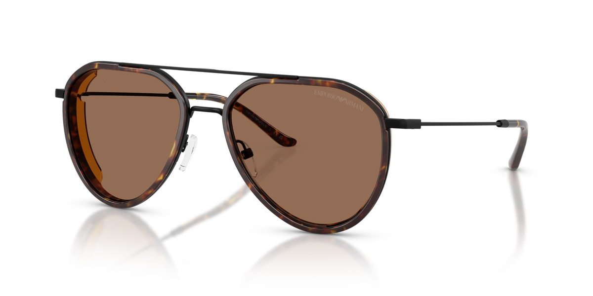Emporio Armani EA2163 300173 matte black sunglasses 56mm angled view