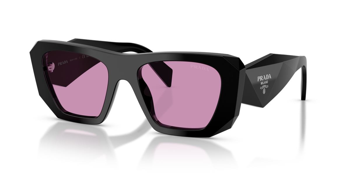 Prada PRB18S 16K30G black sunglasses 53mm angled view