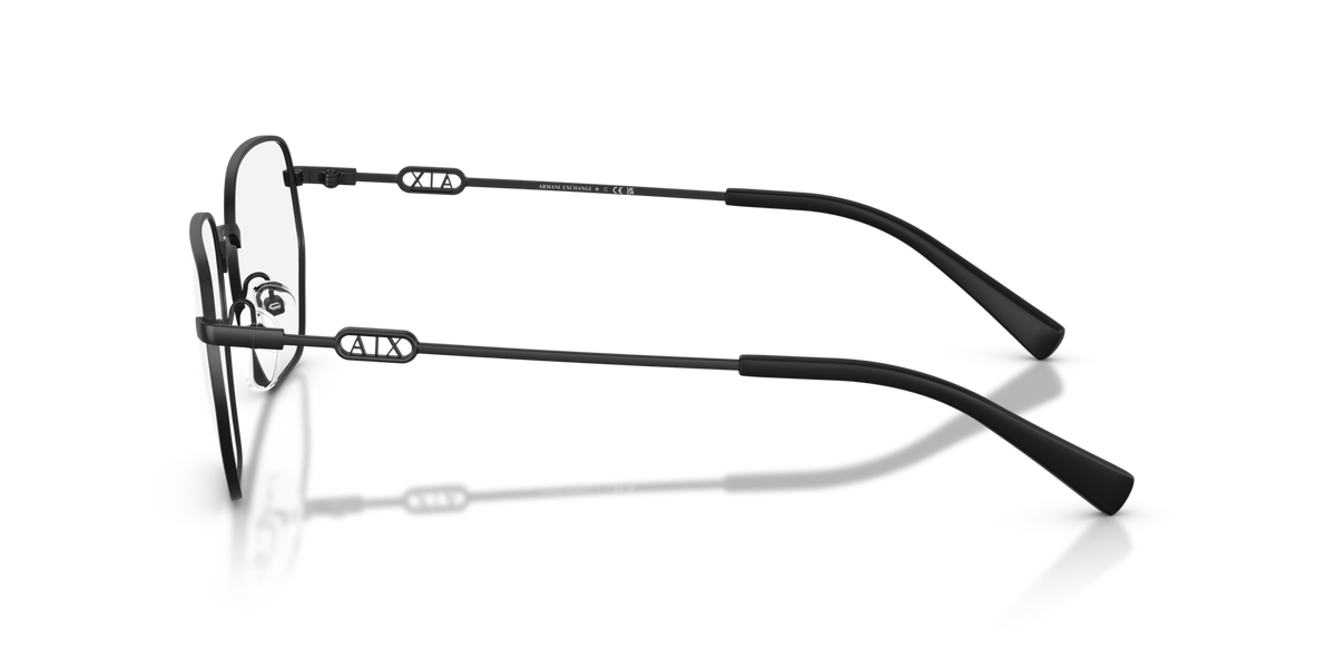Armani Exchange AX1074 6000 matte black eyeglasses 53mm side view