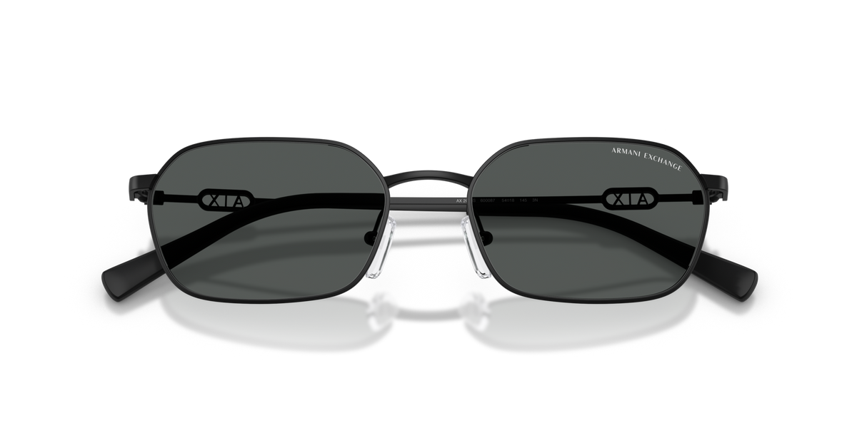Armani Exchange AX2056S 600087 matte black sunglasses 54mm folded view