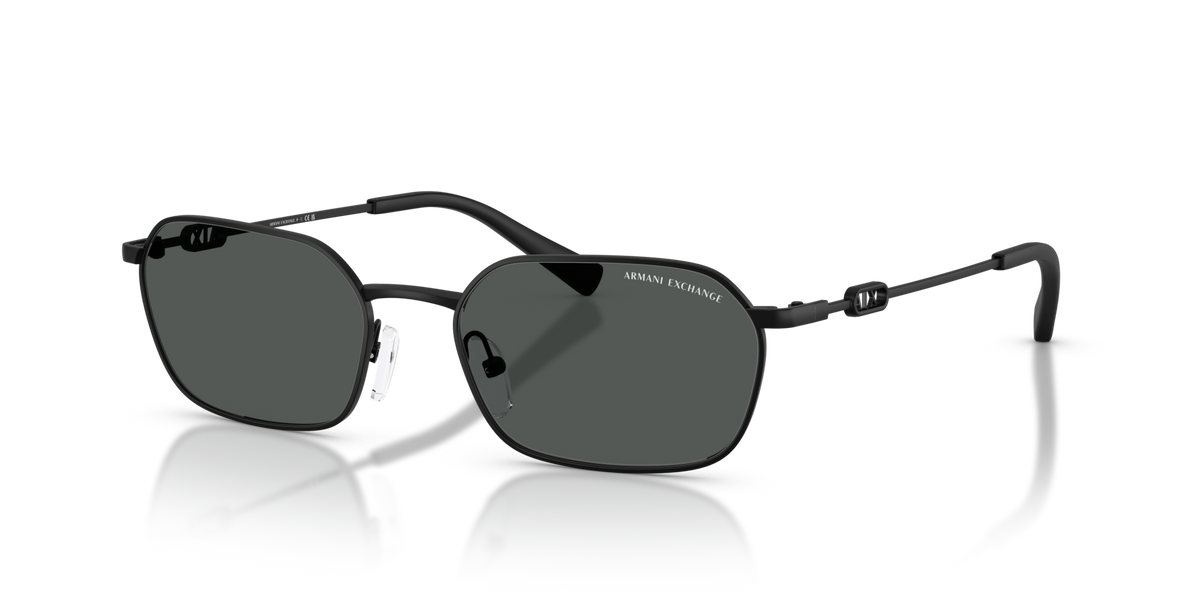 Armani Exchange AX2056S 600087 matte black sunglasses 54mm angled view