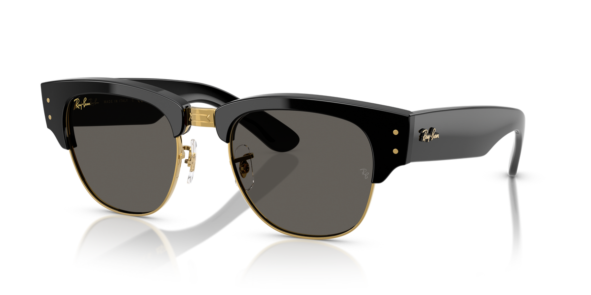 Ray-Ban RB0316S 6826J5 black on gold sunglasses 53mm angled view