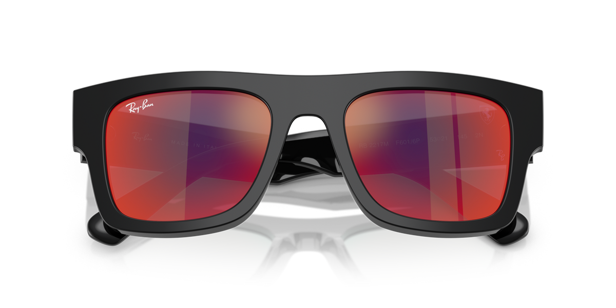 Ray-Ban RB2217M F6016P black sunglasses 53mm folded view