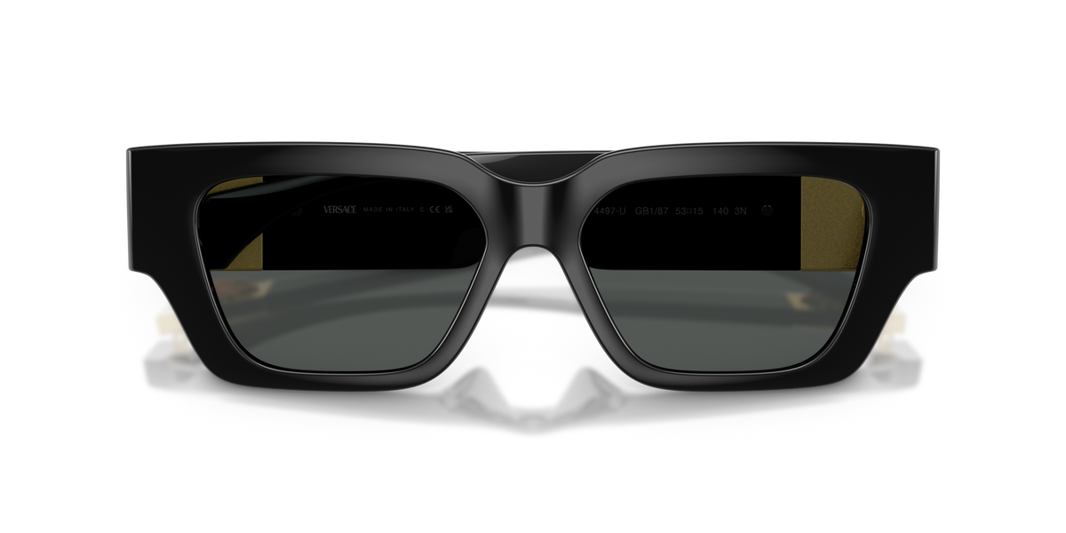 Versace VE4497U GB1/87 black sunglasses 53mm folded view