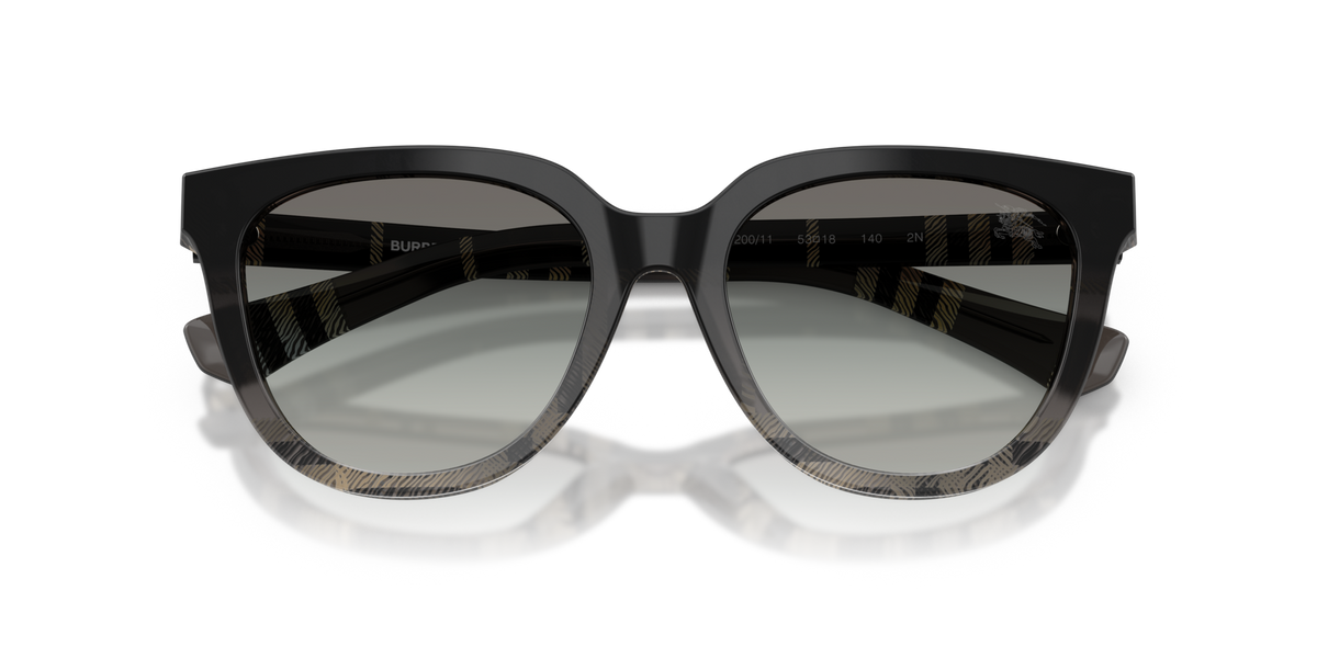 Burberry BE4469 420011 grey check sunglasses 53mm folded view