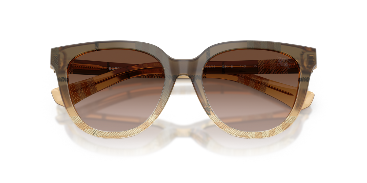Burberry BE4469 420113 check beige sunglasses 53mm folded view