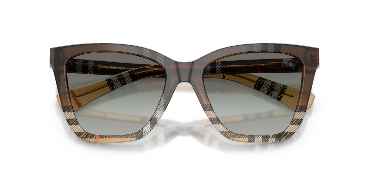 Burberry BE4470 420211 check sand sunglasses 54mm folded view