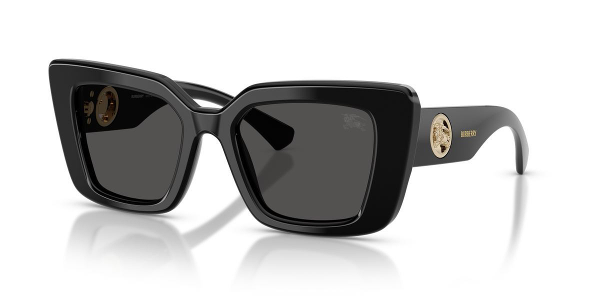 Burberry BE4476 300187 black sunglasses 51mm angled view