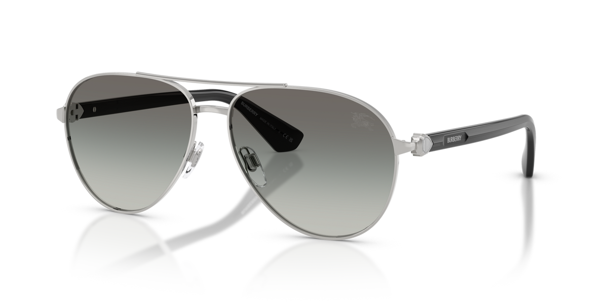 Burberry BE3167 100511 silver sunglasses 59mm angled view