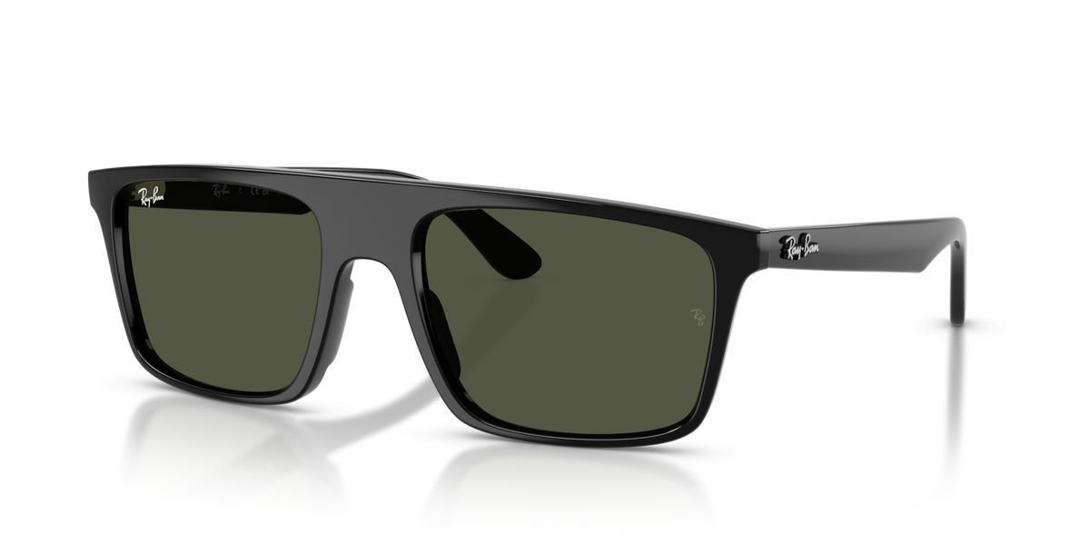 Ray-Ban RB2222 901/31 black sunglasses 55mm angled view