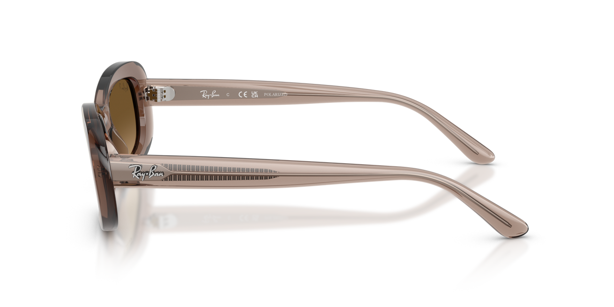 Ray-Ban RB2221 6827M2 transparent beige sunglasses 53mm side view