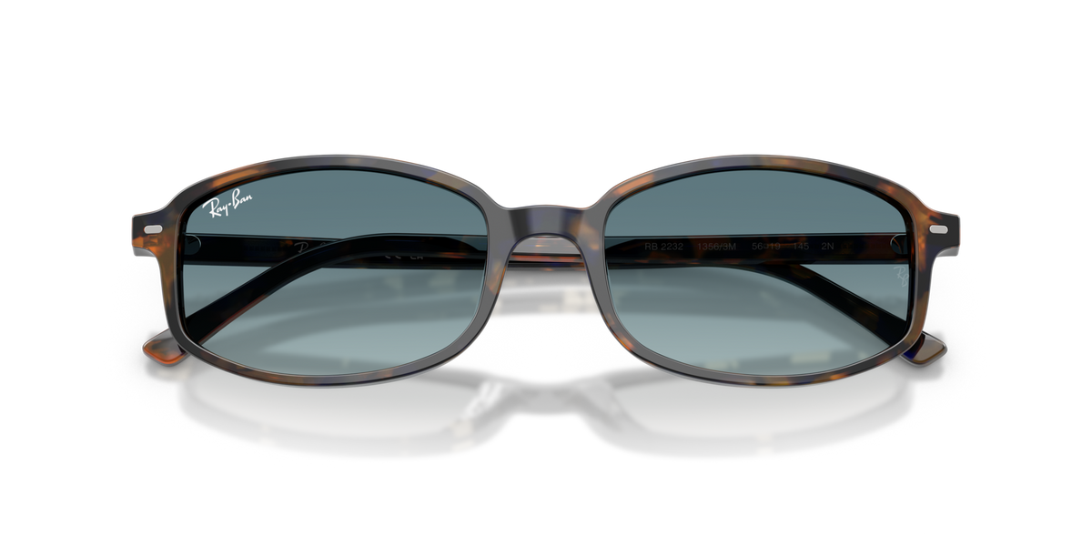Ray-Ban RB2232 13563M yellow blue havana sunglasses 56mm folded view