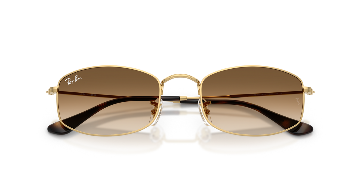 Ray-Ban RB3832 001/51 arista gold sunglasses 52mm folded view