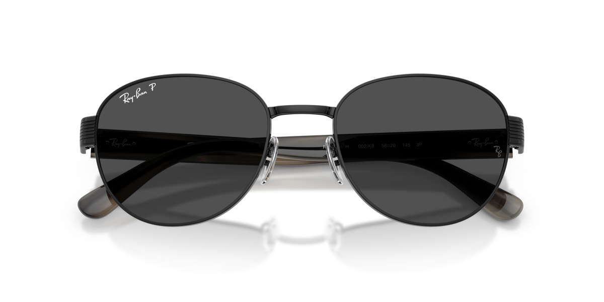 Ray-Ban RB3766CH 002/K8 black sunglasses 56mm folded view