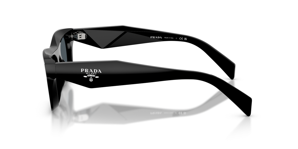 Prada PRC06S 16K70B black sunglasses 50mm side view