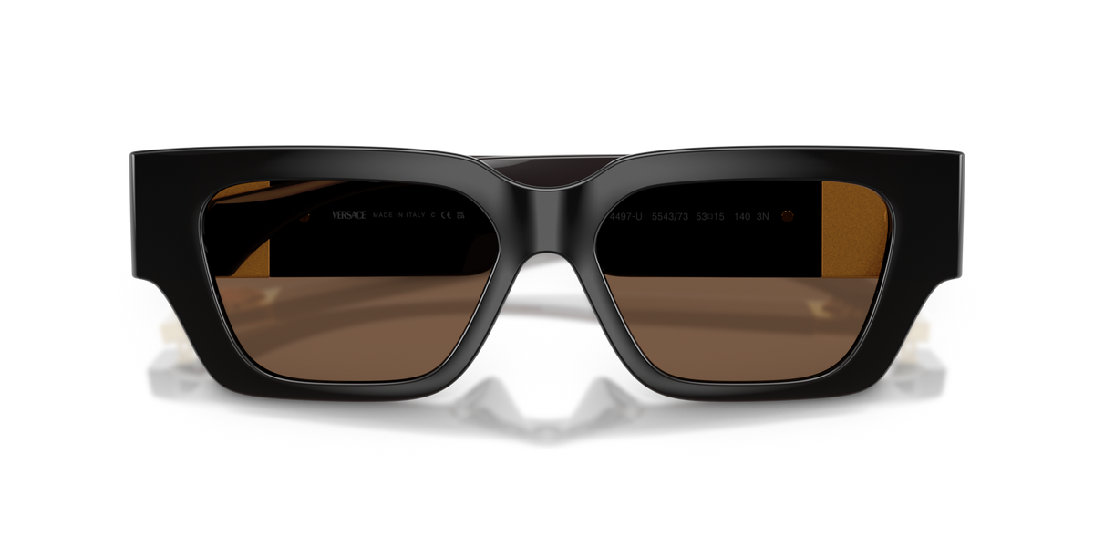 Versace VE4497U 554373 transparent brown sunglasses 53mm folded view