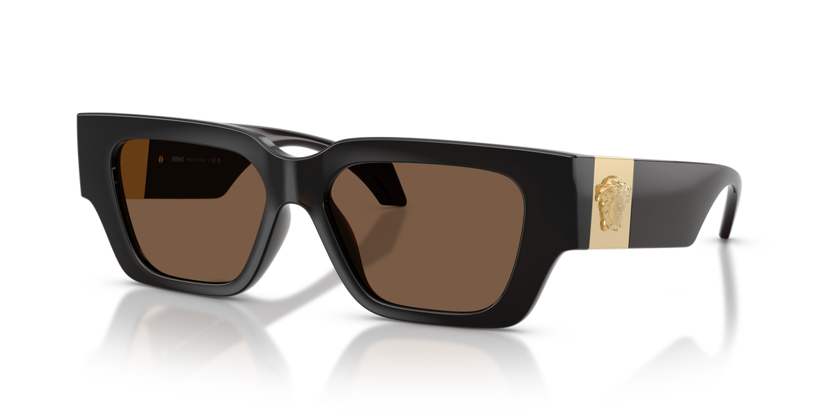 Versace VE4497U 554373 transparent brown sunglasses 53mm angled view