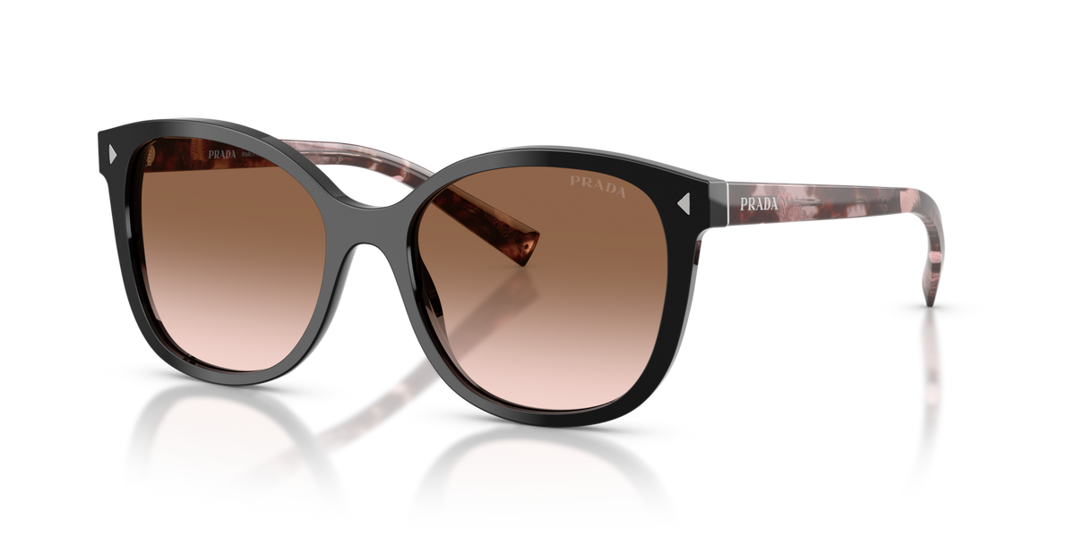 Prada PR22ZS 28F90P black sunglasses 53mm angled view