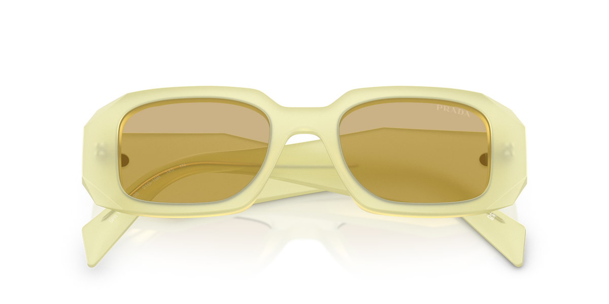 Prada PR17WS 21G10R frosted vanilla sunglasses 49mm folded view