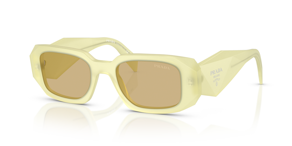 Prada PR17WS 21G10R frosted vanilla sunglasses 49mm angled view